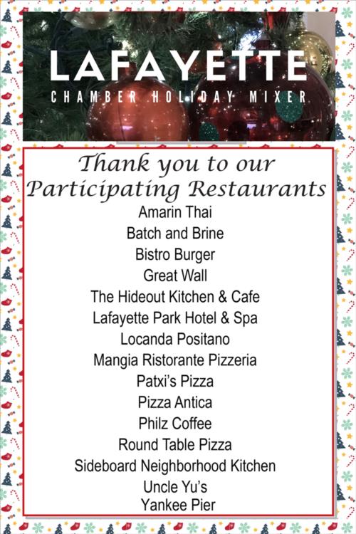 Thank you to our Participating Restaurants!