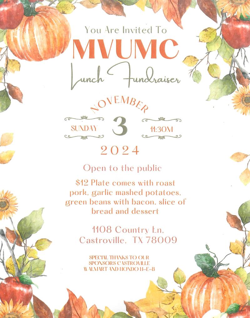 MVUMC Lunch Fundraiser