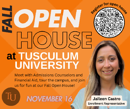 Tusculum University Fall Open House – Pioneer Your Future!