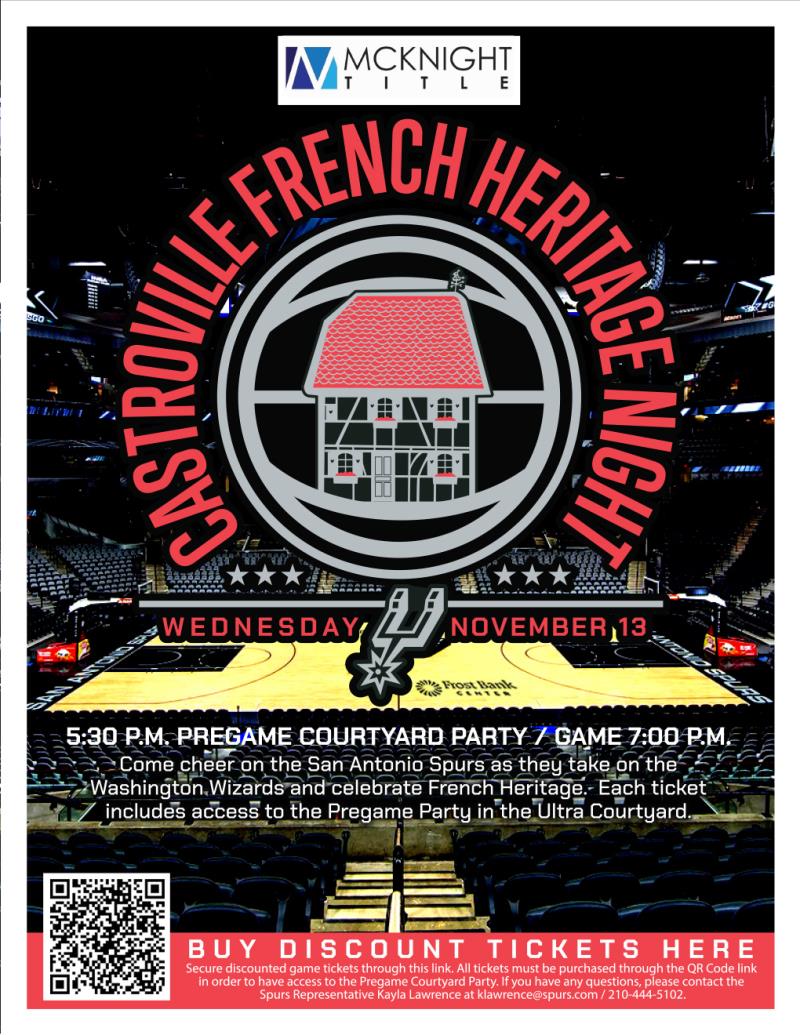 Castroville French Heritage Night at the Spurs Game