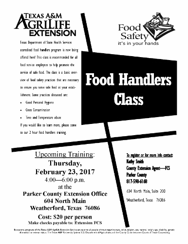 Food Handlers Food Safety Class