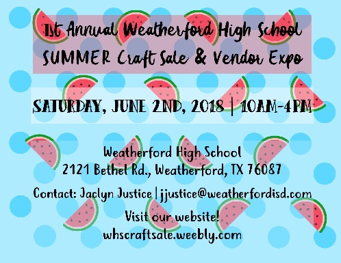 WHS Summer Craft Sale & Vendor Expo