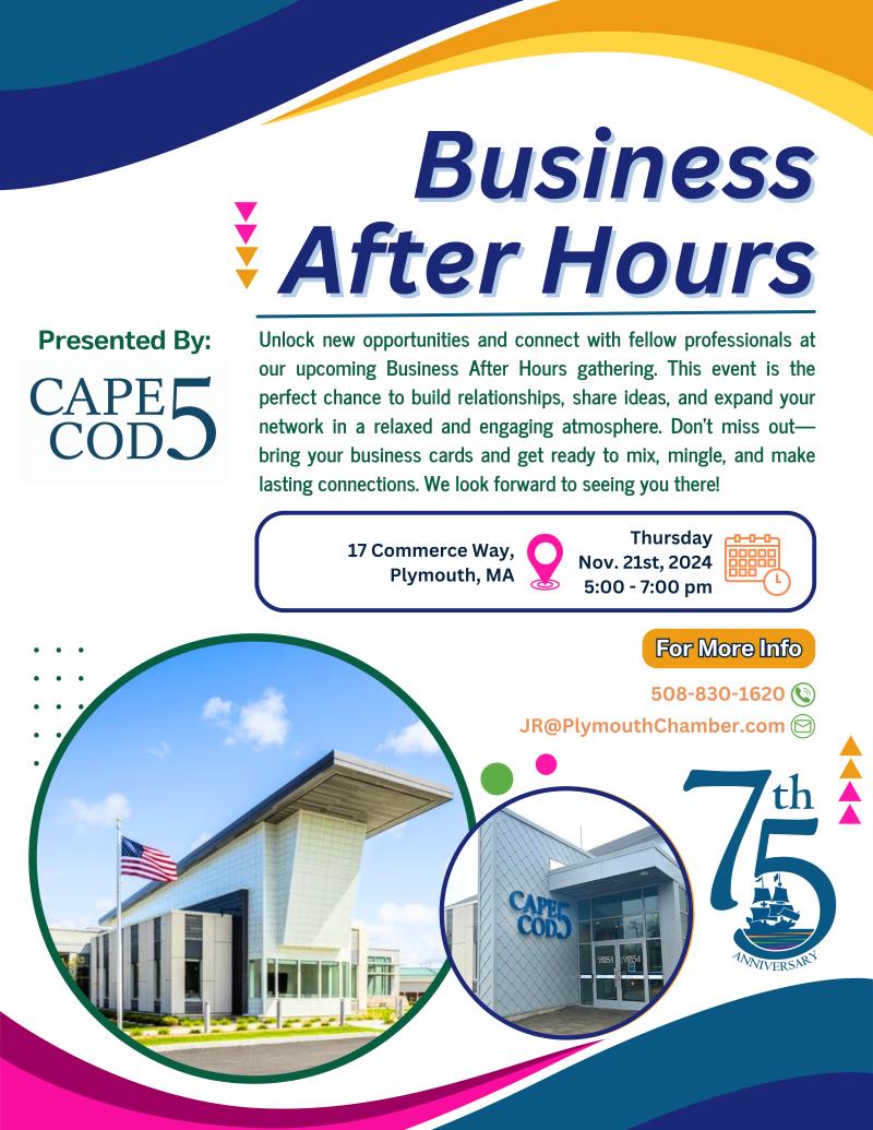 Business After Hours - Cape Cod 5 Commerce Way