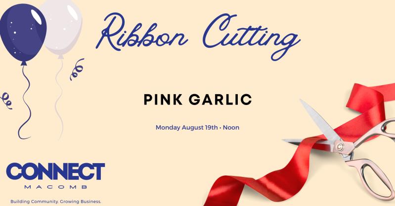 Pink Garlic Ribbon Cutting