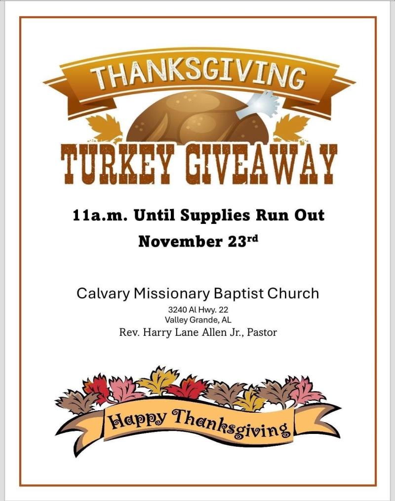 THANKSGIVING TURKEY GIVEAWAY