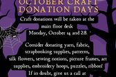 October Craft Donation Day