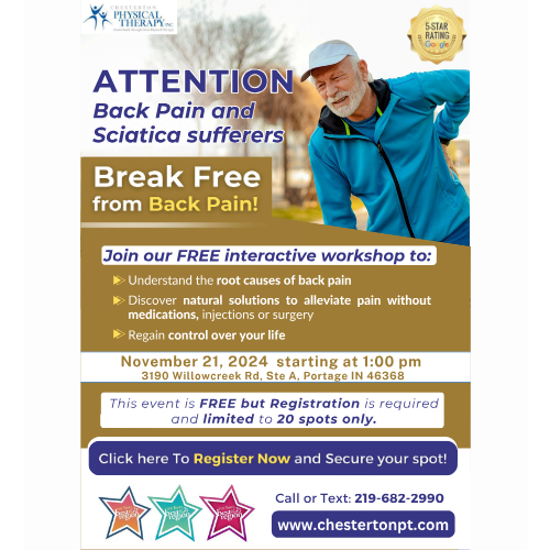 Chesterton PT hosts Free, interactive Back Pain workshop