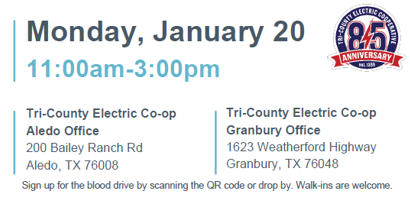 Tri-County Electric Co-op & Carter BloodCare BLOOD DRIVE