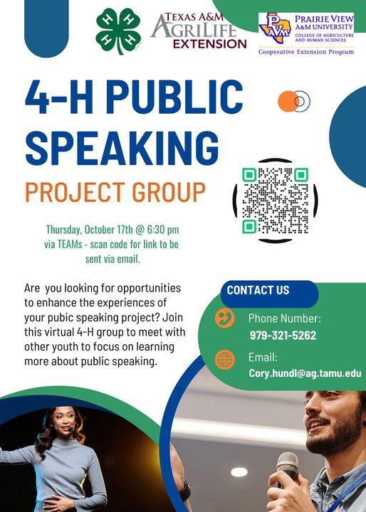 4-H Public Speaking Project Group